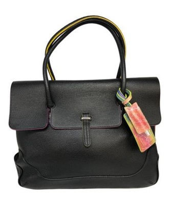 PELLE MORBIDA      × CANO CRISTALES              Leather tote bag/Boston bag bla