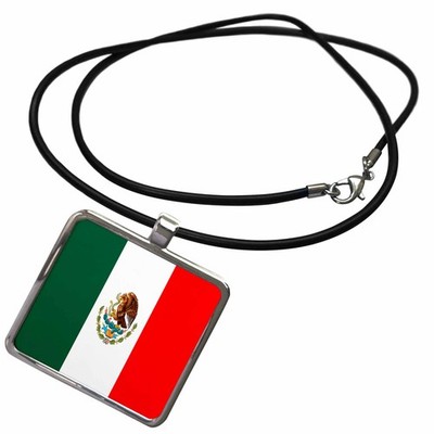 3dRose Necklace With Rectangle Pendant - Mexican Flag Flags
