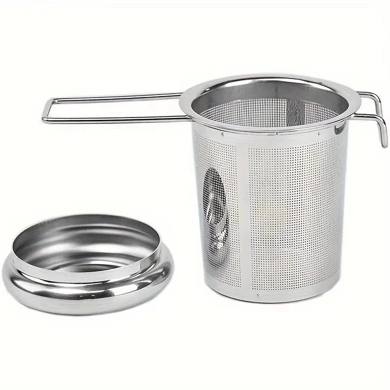 Filter With Folding Handle Loose Leaf Strainer With Lid*