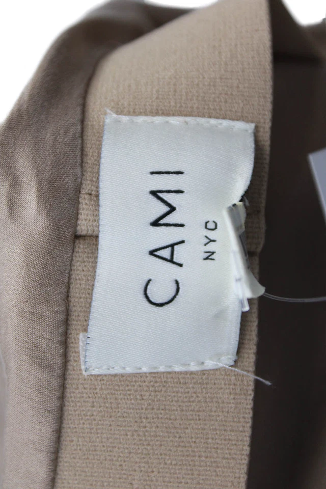 Cami NYC Mujer Cintura Elástica Seda Midi Línea A Falda Marrón Talla Pequeña Foto 4 de 4