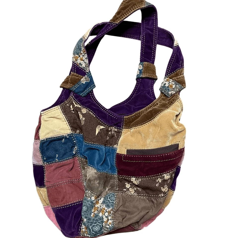 复古 Lucky Brand 拼布多色托特包钱包 — 第 2/4 张图片