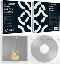Hudson Hi-Fi 50x Inner & 50x Outer Protective Sleeves for Vinyl & Records Cover 