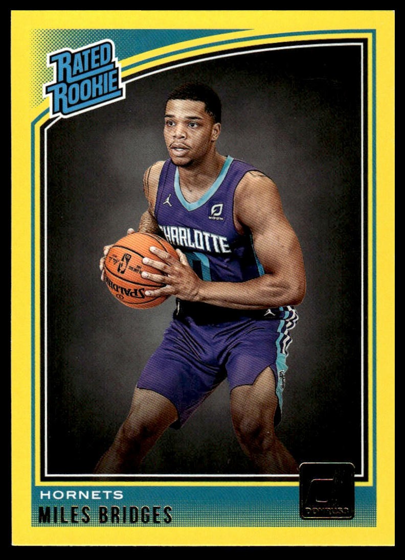 2018-19 Donruss #172 Miles Bridges Yellow Flood [GOATCARDS]