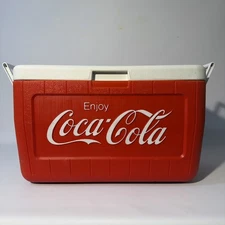 Vintage 1988 Coleman Coca-Cola Cooler 5286B Red White Ice Chest Retro Coke Logo