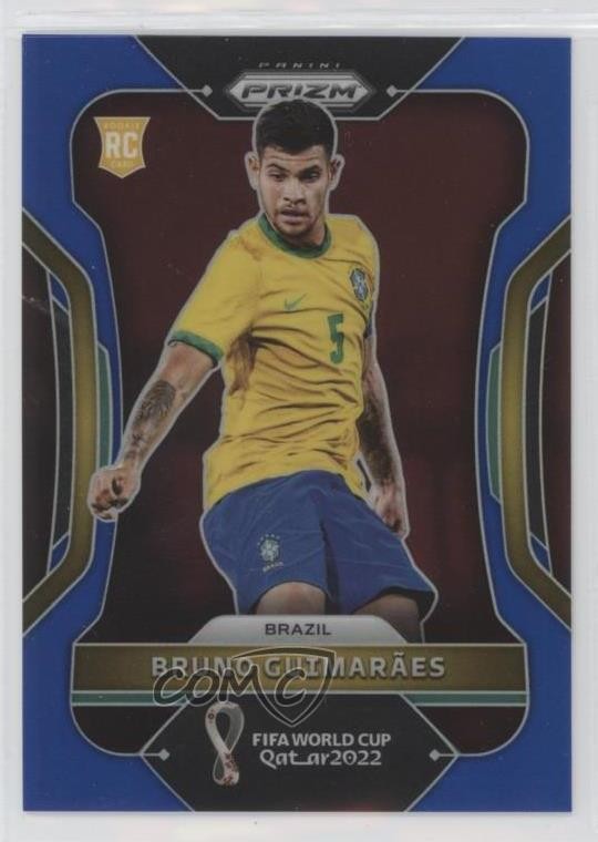 2022 Panini Prizm World Cup Qatar Blue 201/299 Bruno Guimaraes #27 Rookie RC 0c6