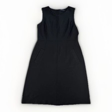 Lands End Sheath Dress Womens 6 Black Sleeveless Ponte Knit Career LBD Wedding