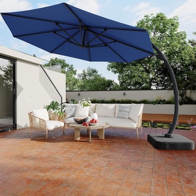 10 ft patio waterproof solar umbrella led light SKU: OB-OTU007