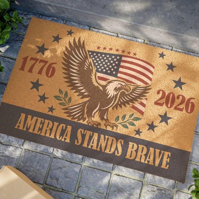 American Brave Eagle Flag Welcome Doormat