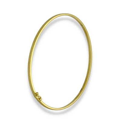 9ct Yellow Gold Hollow Fine Greek Bangle - 17.5cm - 1.7g