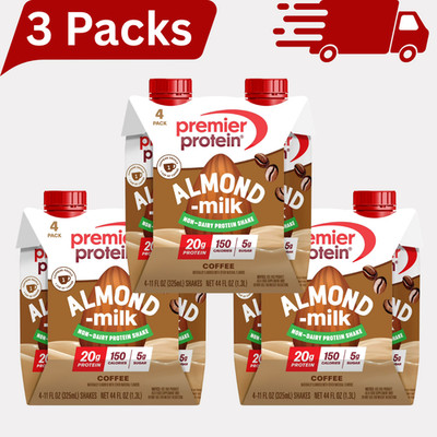 Premier Protein Almond Milk Shake, Coffee, 20g Protein, 11 Fl Oz, 12 Ct