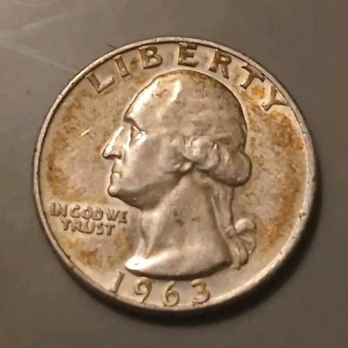1963 Washington Quarter 90% Silver 0.9 Fineness Circulated 25C Coin Uncertified