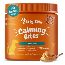 ZestyPaws Calming Dog Chews Peanut Butter 90ct Composure Relaxation Separation