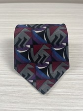 Vintage Italianissimo Neck Tie 57”x3.75” Multicolor Purple Vintage Made In USA