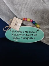 Tumbleweed Pottery Wall Art "Glasses" Gag Humor Gift Ceramic Oval Plaque 4823