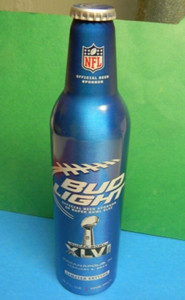 BUD LIGHT BEER BOTTLE SUPERBOWL NEW YORK GIANTS NEW ENGLAND PATRIOTS FOOTBALL