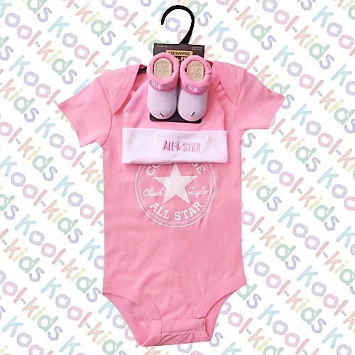 CONVERSE BABY VEST, HAT &amp; ON A PRESENTATION HANGER - 0-6 MONTHS - | eBay