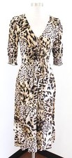 Banana Republic Animal Leopard Print V Neck Midi Dress Size 6 Casual Smocked