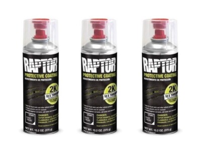 U-POL Raptor 2K Black Bed Liner, Aerosol 4883 (3 Pack)