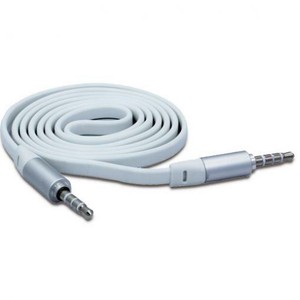 WHITE FLAT 6FT LONG AUX CABLE CAR STEREO WIRE AUDIO 3.5MM H1B for Smartphones | eBay