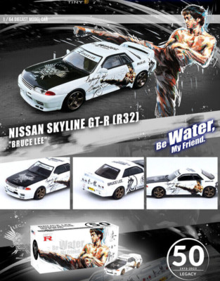 1/64 Die Cast NISSAN SKYLINE R32 GTR Bruce Lee Model Car -WHITE