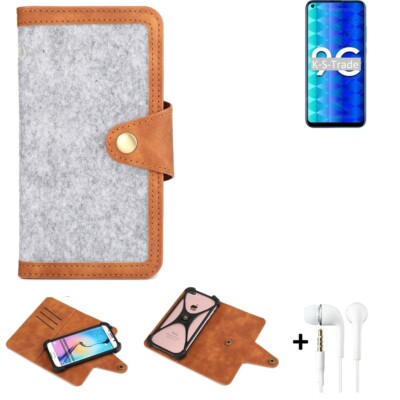 Schutz-Hülle + Kopfhörer für Huawei Honor 9C Handy-Hülle, hellgrau
