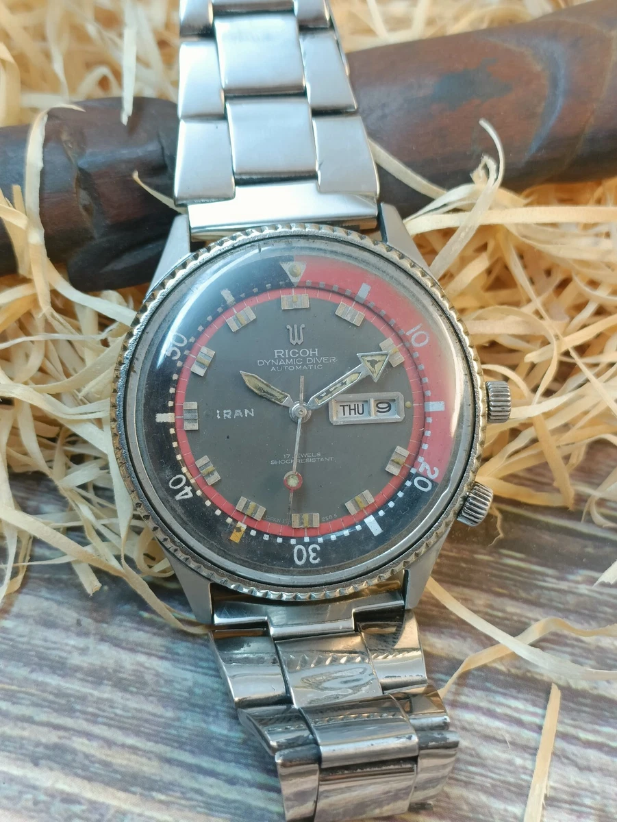 AUTHENTIC RICOH DYNAMIC DIVER AUTOMATIC 17 JEWELS DAY DATE RARE MEN S RETRO