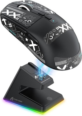 X3 Upgrade... ATTACK SAHRK X6 Wireless Gaming Mouse RGB Magnetic Charging Dock