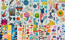 100 STICKERS Sea Animal Anemone Fish Octopus Starfish Coral Shell Dolphin Shark