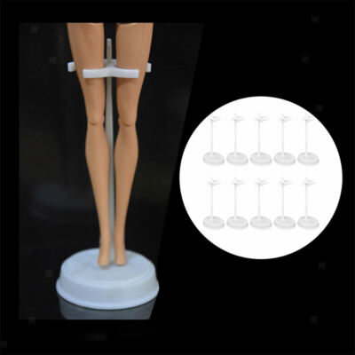 10 Stück Kunststoff Aufsteller Halter Schaufensterpuppe Modell Unterstützung für 30 cm Puppen weiß