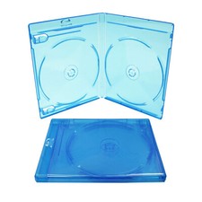 DOUBLE Discs Standard Blue Replacement Boxes Cases For Blu-Ray Disc Movies DVD