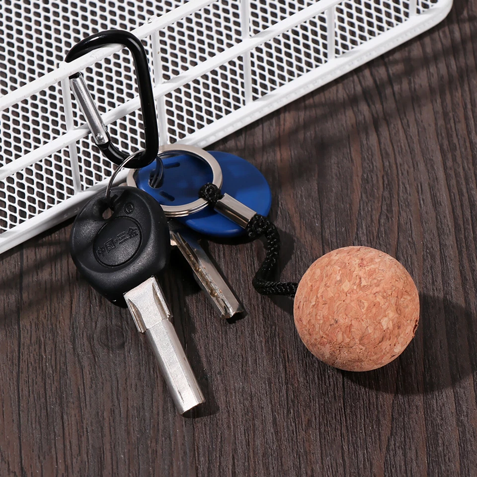 2Pcs 50mm Floating Cork Ball Key Ring Sailing Boat Float Buoyant Rope Kayak - Image 4 of 4