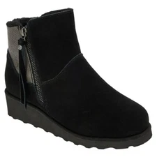 BEARPAW Boots Black Stacey suede leather with shearling NeverWet™  CHOOSE SIZE