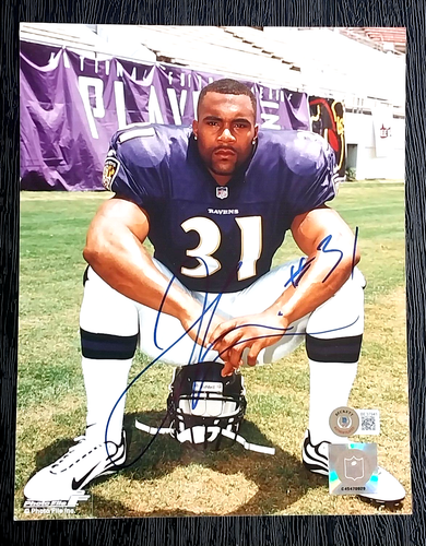 JAMAL LEWIS BALTIMORE RAVENS RB HANDSIGNIERT SIGNED 8X10 FOTO BAS BECKETT COA