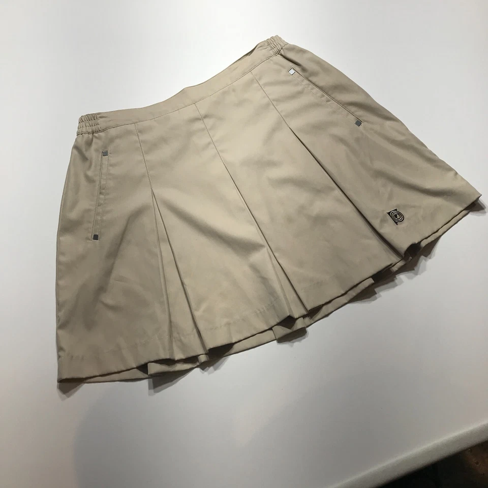 Falda Jamie Sadock Mujer 12 Tostado Caqui Plisada Cintura Elástica Bolsillos Exterior Foto 2 de 4