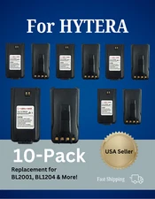 10x Replacement Batteries for Hytera Radios BL2001 BL1204, TC-626 2000mAh Li-Ion