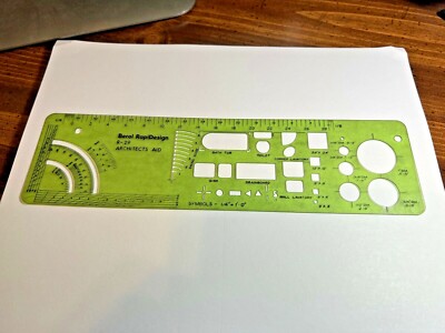 Vintage BEROL Rapidesign R-29 Architects Aid Template EUC