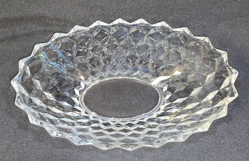 Fostoria American 11 1/2” Oval Clear Vegetable Bowl without Rays 3” H.