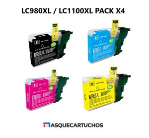 X4 CARTUCHO COMPATIBLE LC980/1100 BROTHER NON OEM DCP 375CW 377CW 373CW |  eBay