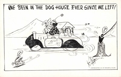 Postcard Comic I've Been in the Dog House Ever Since We Left