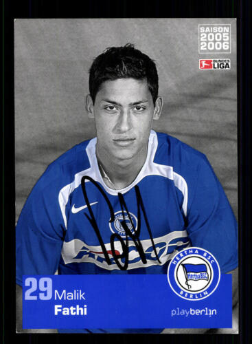 Carte autographe Malik Fathi Hertha BSC 2005-06 originale signée + A 184054 - Photo 1/2