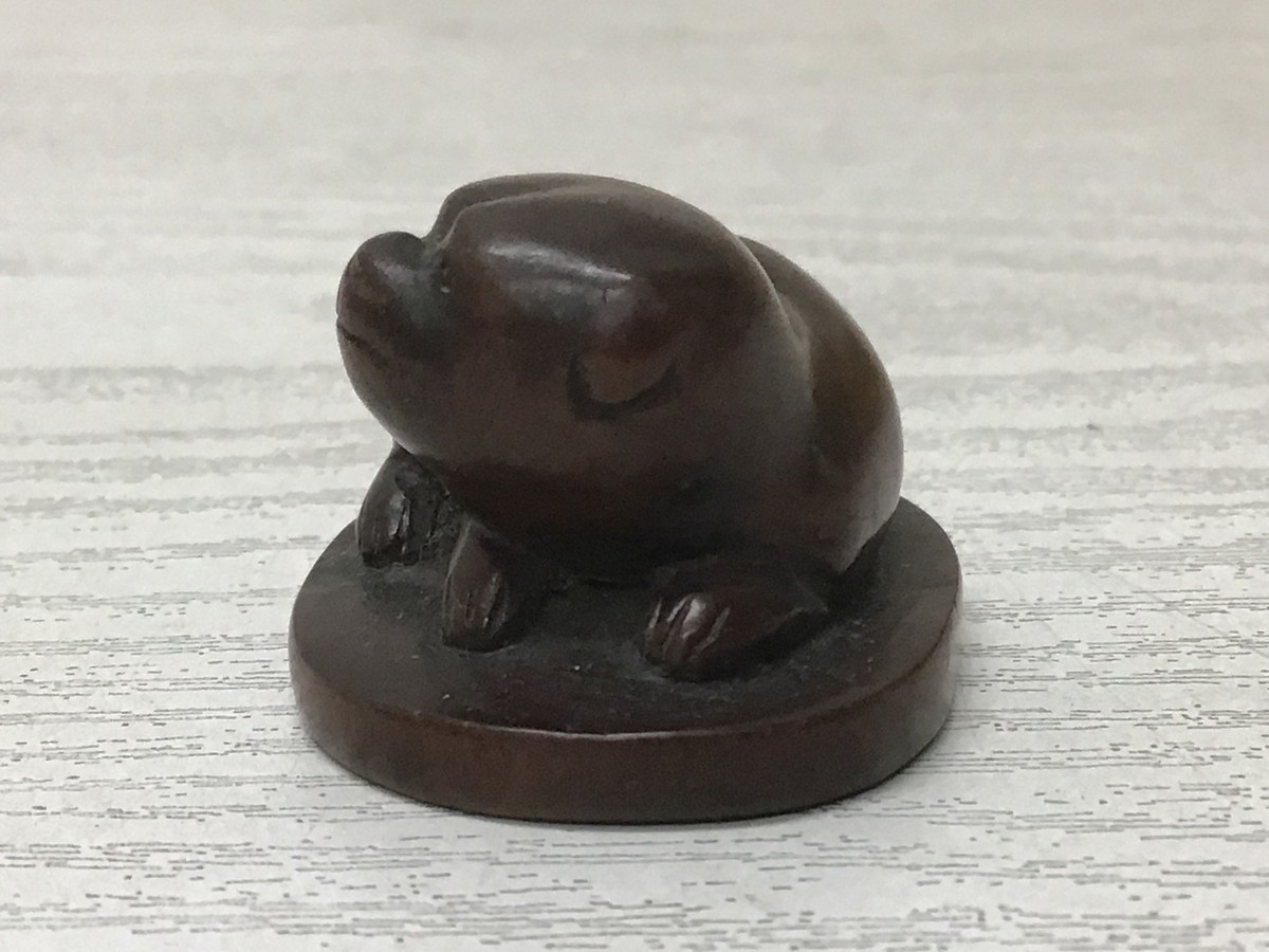 Y2623 NETSUKE Dog animal figure Japanese Traditional Antique