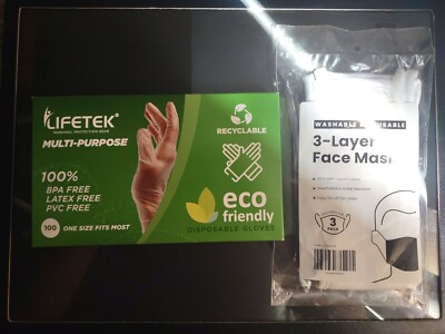 Washable And Reusable Three Layer Face Mask Plus One Small Box Of...