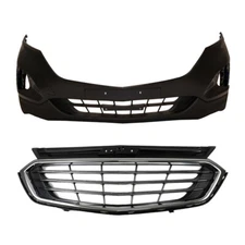 Labwork Front Upper Grille+Front Bumper Assembly For Chevy Equinox 2018 2019
