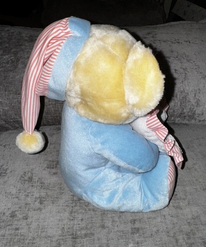 Vintage Shalom Tired Bear Pastel Color Plush With Pillow 12 Inch Sleepy - Picture 3 of 4