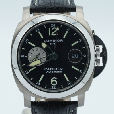 PANERAI LUMINOR GMT PAM00161 HERREN UHR STAHL AUTOMATIK 44MM TOP TITAN
