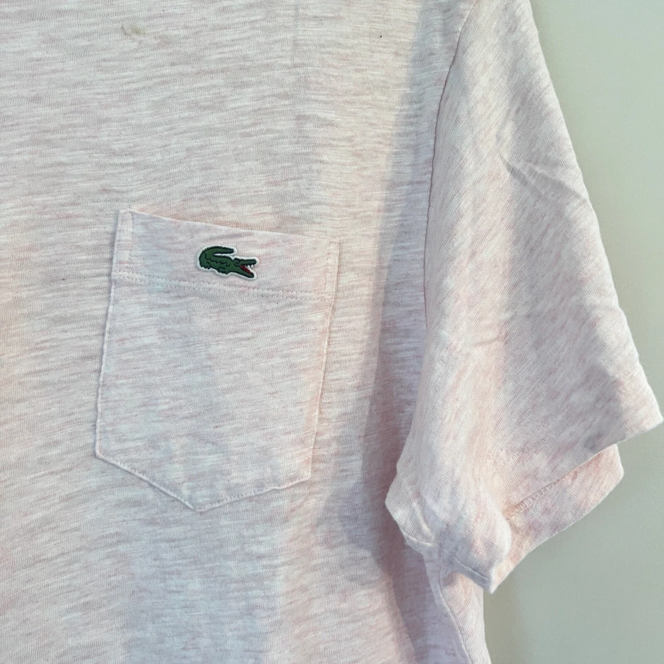 Lacoste Live L! Camiseta VE Relaxed Logo Corte y Cosida Manga Corta L Rosa Unisex 5 Foto 3 de 4
