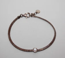 Silpada Sterling Silver "Take a Bow" CZ Station Bracelet 7.5-8" B2703 [055GRS]