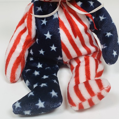 Ty Original Beanie Babies Spangle Patriotic American Flag Bear Pink Face 1999 - Picture 3 of 9