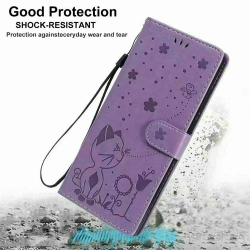 Leather Cat Bee Card Wallet Flip Phone Case For Samsung A51 A71 A50 A31 A11 A20E - Picture 26 of 37