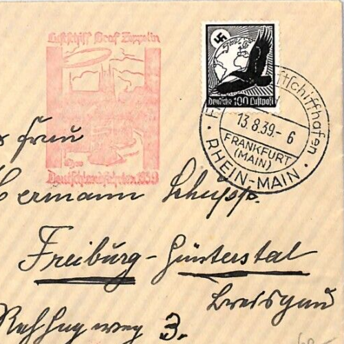 GERMANY GRAF ZEPPELIN Air Mail Cover *DEUTSCHLANDFAHRT* 1939 Eger Freiburg LZ115 - Picture 1 of 9